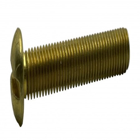 #6-32 X 1 In Slotted Round Machine Screw, Plain Brass